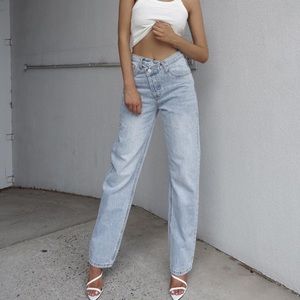 Princess Polly Holly Asymmetrical Jeans